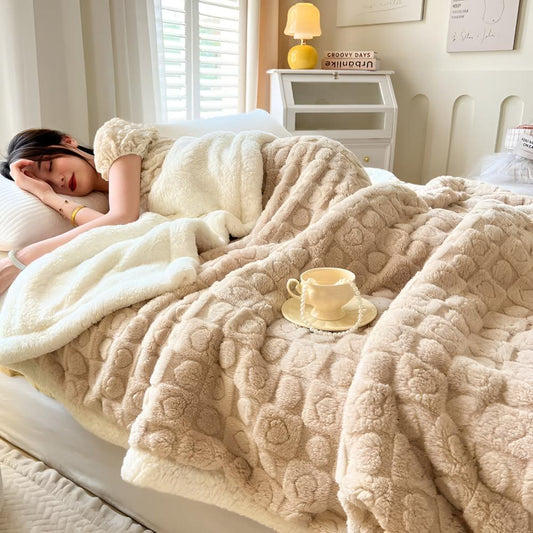 Ultra-Mjuk Sherpa Fleece Filt – Moln Värme Mysigt Komfort Pläd