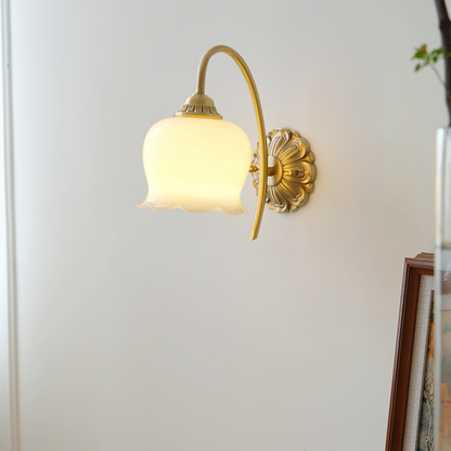 Elegant Koppar Glas Vägglampa