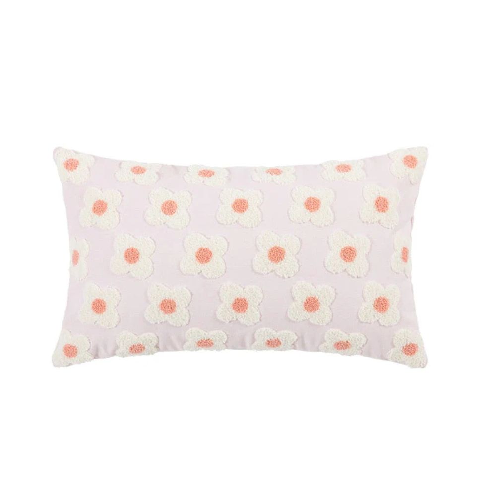 Lustrous Floral Broderad Kuddöverdrag