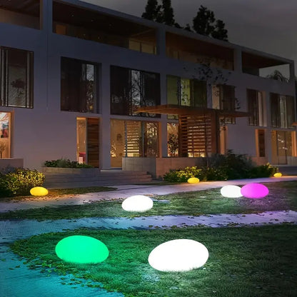Luminösa trädgårdsstenar med färgbyte – Dekorativa LED stenlampor för utomhus och trädgård