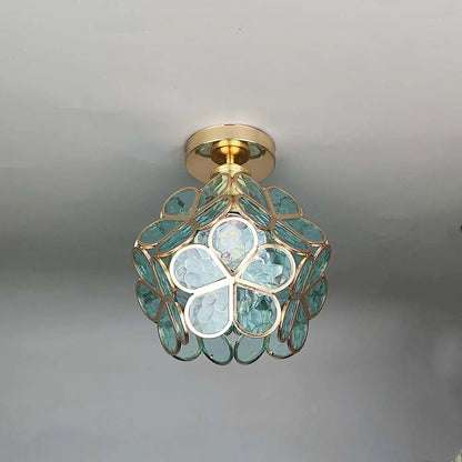 BlossomLight - Elegant Glaskrona med Blomsterdesign