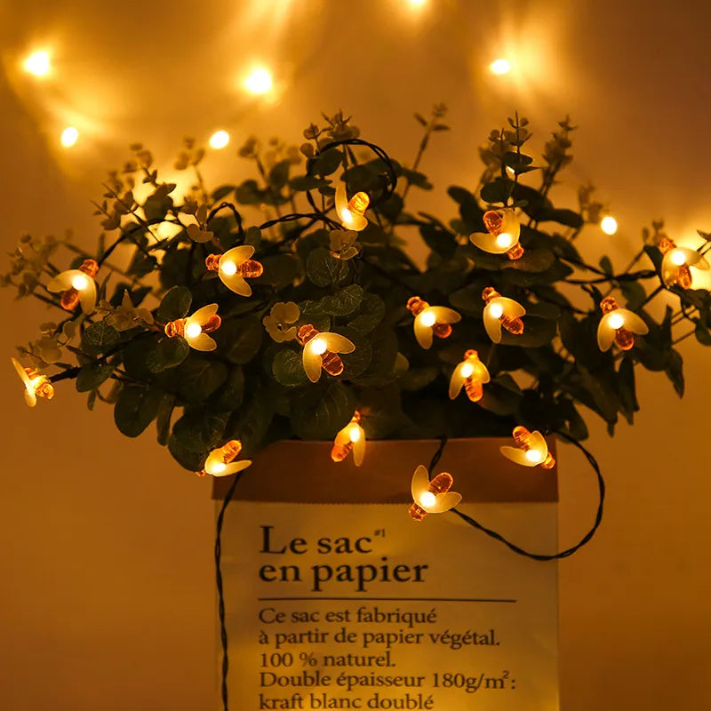 Solar ljusslinga bi – LED dekoration belysning för trädgård &amp; terrass, utomhusbelysning med bidesign