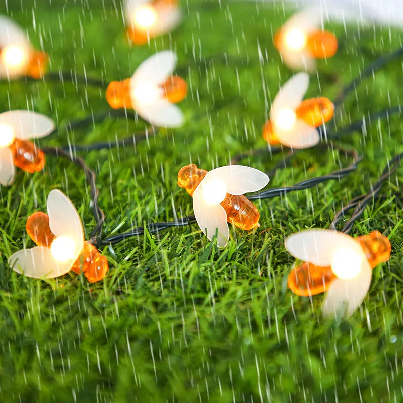 Solar ljusslinga bi – LED dekoration belysning för trädgård &amp; terrass, utomhusbelysning med bidesign