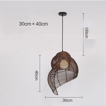 Naturlig Rotan Designlampa