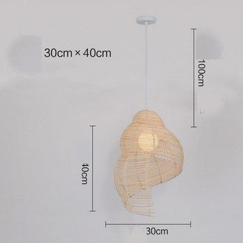 Naturlig Rotan Designlampa