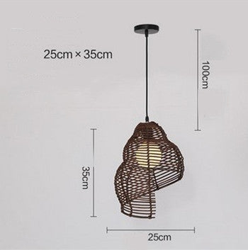Naturlig Rotan Designlampa
