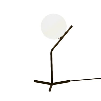 GlobeGlow - Modern Bordslampa med Vit Glaslamphuvud