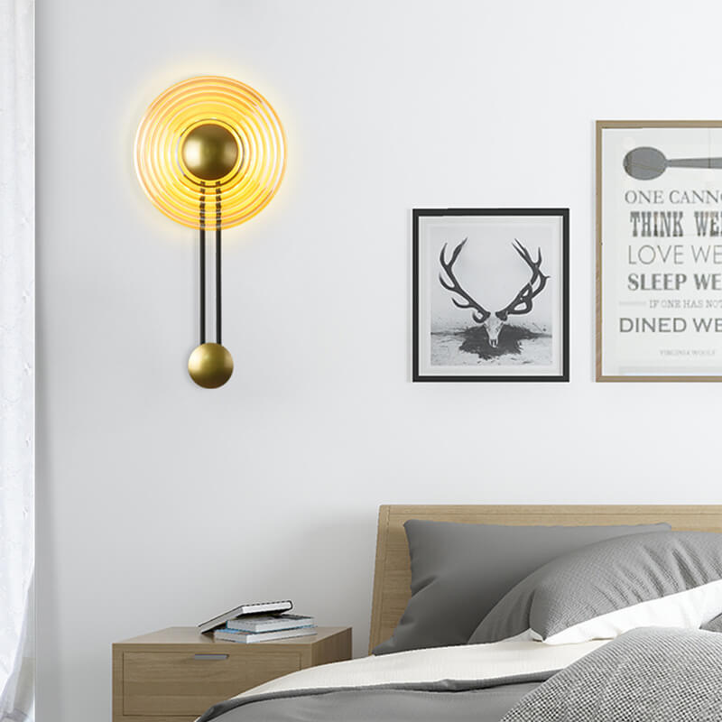 AuraLight - Modern 1-Ljus Cirkulär LED Vägglampa med Arm