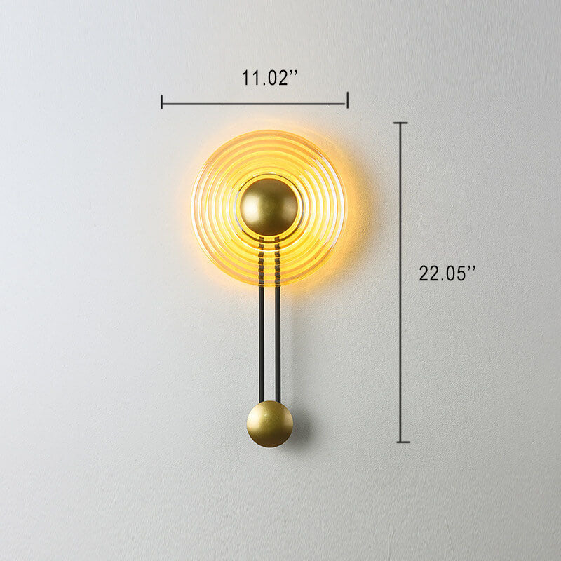 AuraLight - Modern 1-Ljus Cirkulär LED Vägglampa med Arm
