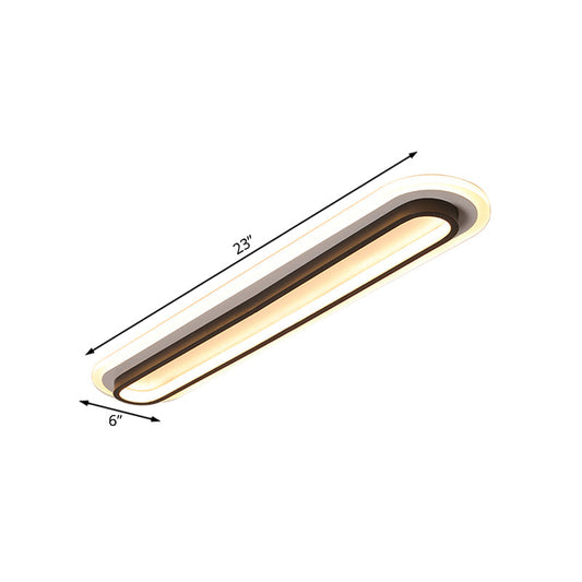 Oval LED Taklampa Svart/Vit med Akryldiffusor