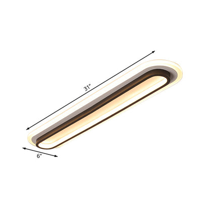 Oval LED Taklampa Svart/Vit med Akryldiffusor
