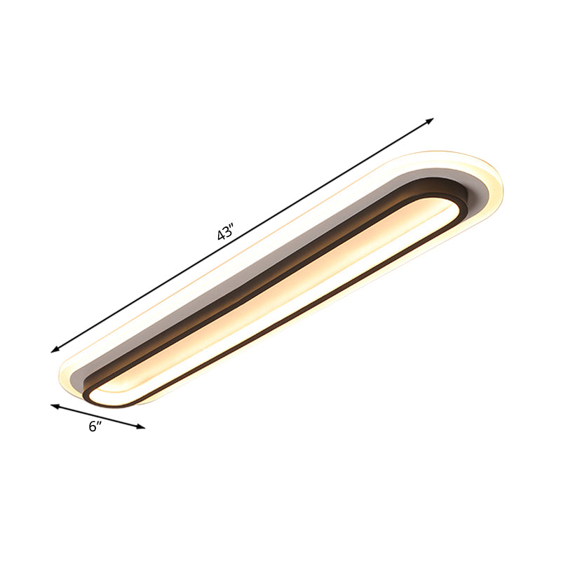 Oval LED Taklampa Svart/Vit med Akryldiffusor
