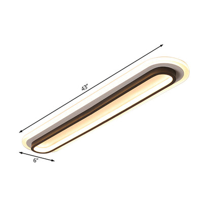 Oval LED Taklampa Svart/Vit med Akryldiffusor