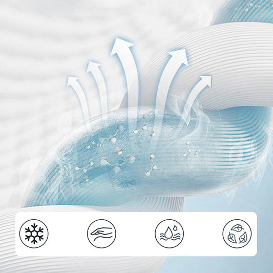 Bäddset Blå Siden Kylning Sommar Täcke