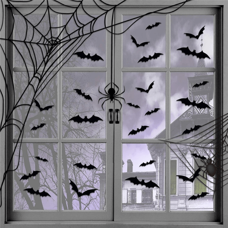 Väggdekaler 3D Halloween Fladdermus Dekoration Set