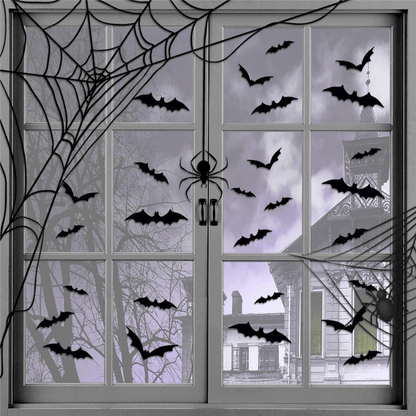 Väggdekaler 3D Halloween Fladdermus Dekoration Set