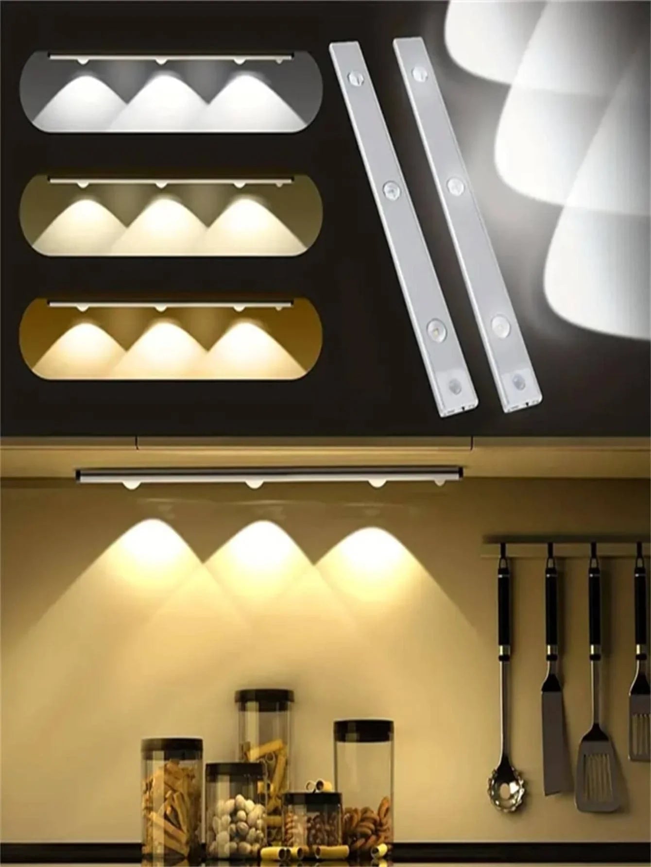 Royelux Rörelsesensor LED Skåplampa – Ultra-tunn, USB-laddningsbar och dimbar