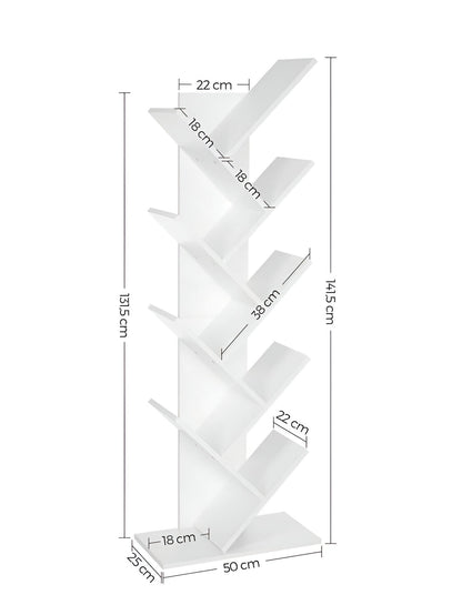 TreeStack Regal – 8-tiers trähylla