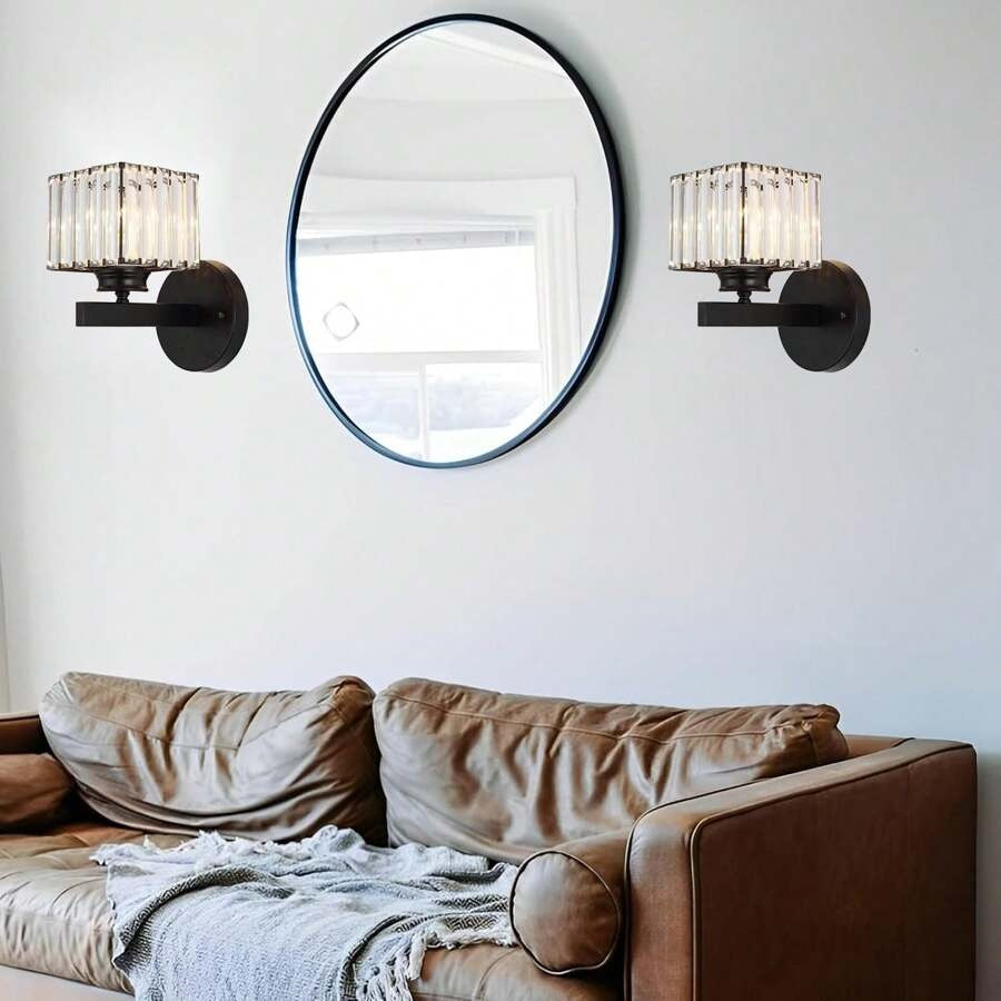 Kristallglas Vägglampa med Modern Armdesign