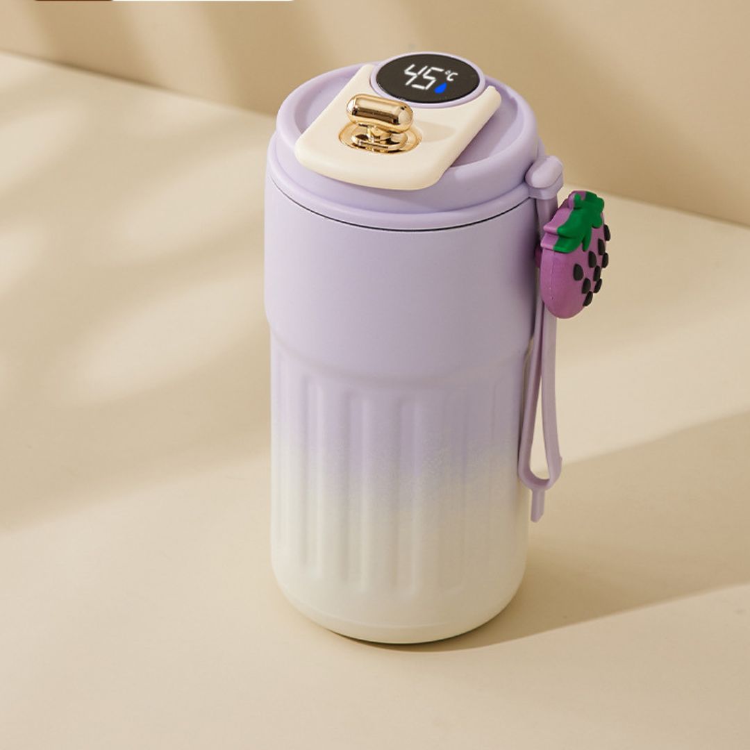 Rostfritt stål kaffekopp med LED temperaturvisning 450 ML