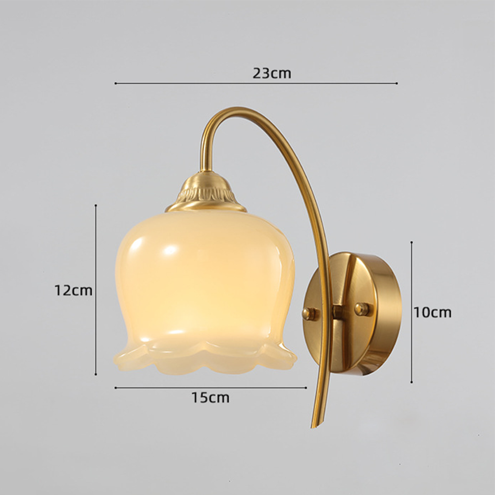 Elegant Koppar Glas Vägglampa