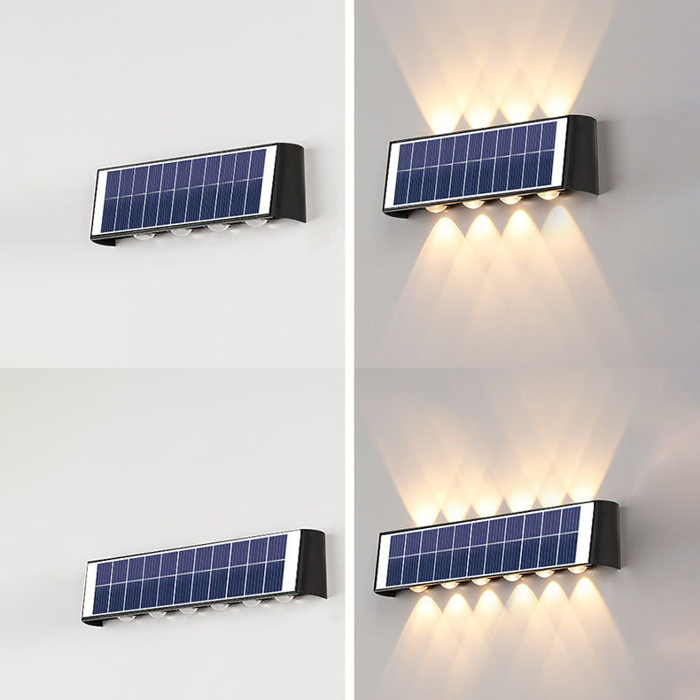 Carvallo Modern Solar-LED-Wall Light for Outdoor | Rectangular Design | IP56 Waterproof | Various Sizes &amp; Light Intensities