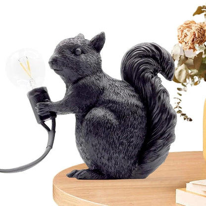 NuttyLume - Söt ekorre-ljusskulptur med LED-lampa och varm, mysig glöd