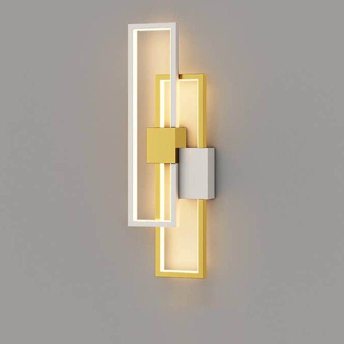 Minimalistisk fyrkantig LED-vägglampa med ram av järn och silikon