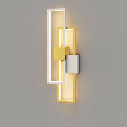 Minimalistisk fyrkantig LED-vägglampa med ram av järn och silikon