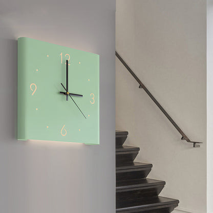 Väggklocka Modern Tyst LED Metall Fyrkantig