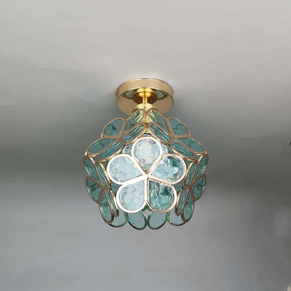 Elegant Floral Stil Glas Taklampa