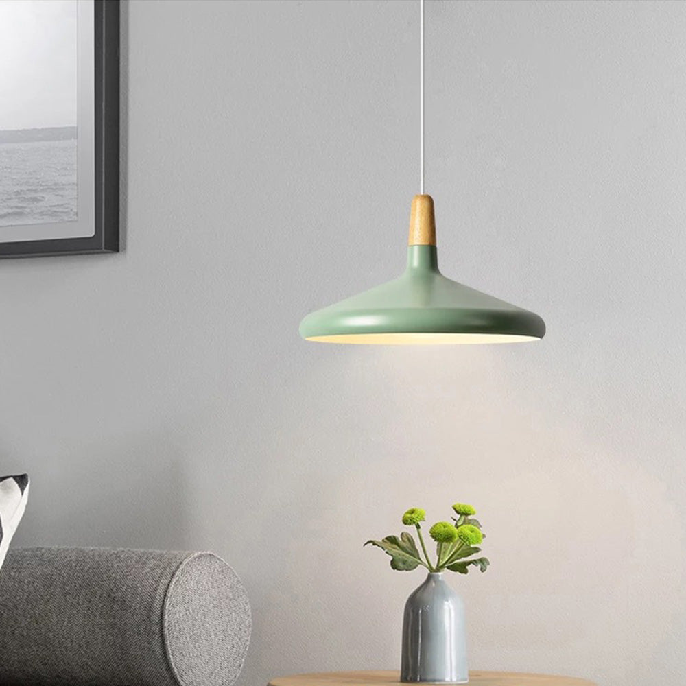 Nordisk Macaron Pendant Light | Trä Accent | Minimalistisk Charm | D7.09&quot;-15.35&quot; | Brick by Brick