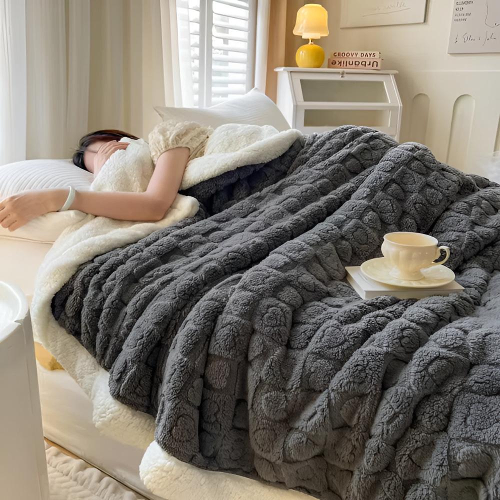 Ultra-Mjuk Sherpa Fleece Filt – Moln Värme Mysigt Komfort Pläd