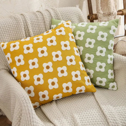 Lustrous Floral Broderad Kuddöverdrag