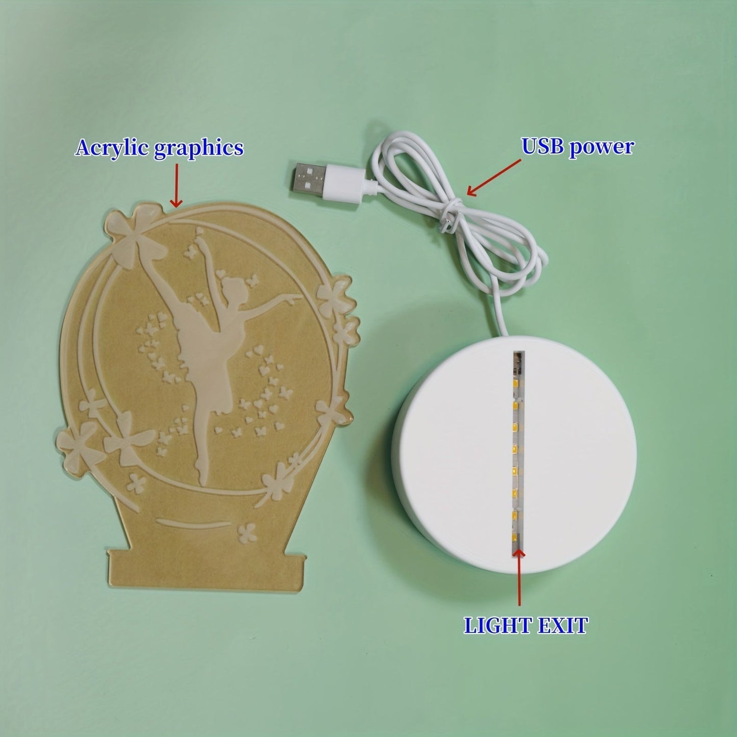 LumiDance - 3D Ballettdansare LED Nattlampa