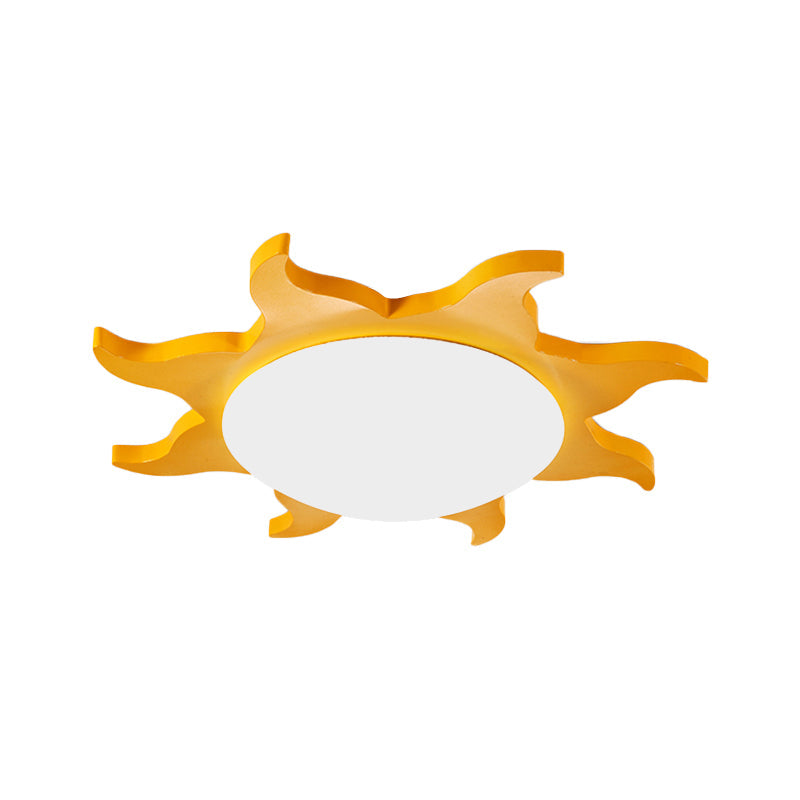 Zonformad Spolplafondslampa - Tecknad Trä Akrylpannekapslampe för Förskolan