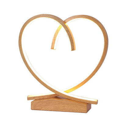 LoveNest – Trä-nattduksbord med hjärtformade accenter