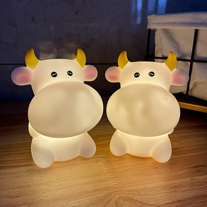 CowGlow - Söt Ko Nattlampa med Batteri för Barnrum Dekoration