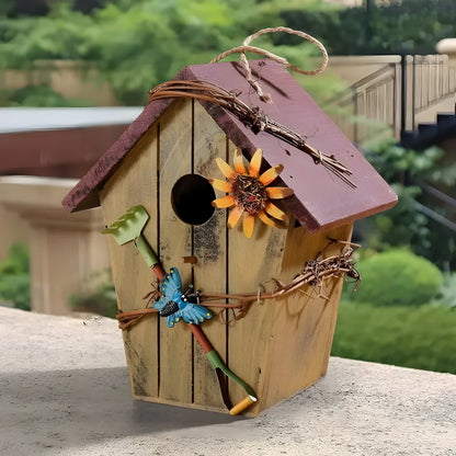 GardenPerch Nest - Dekorativt Trä Hängande Fågelhus