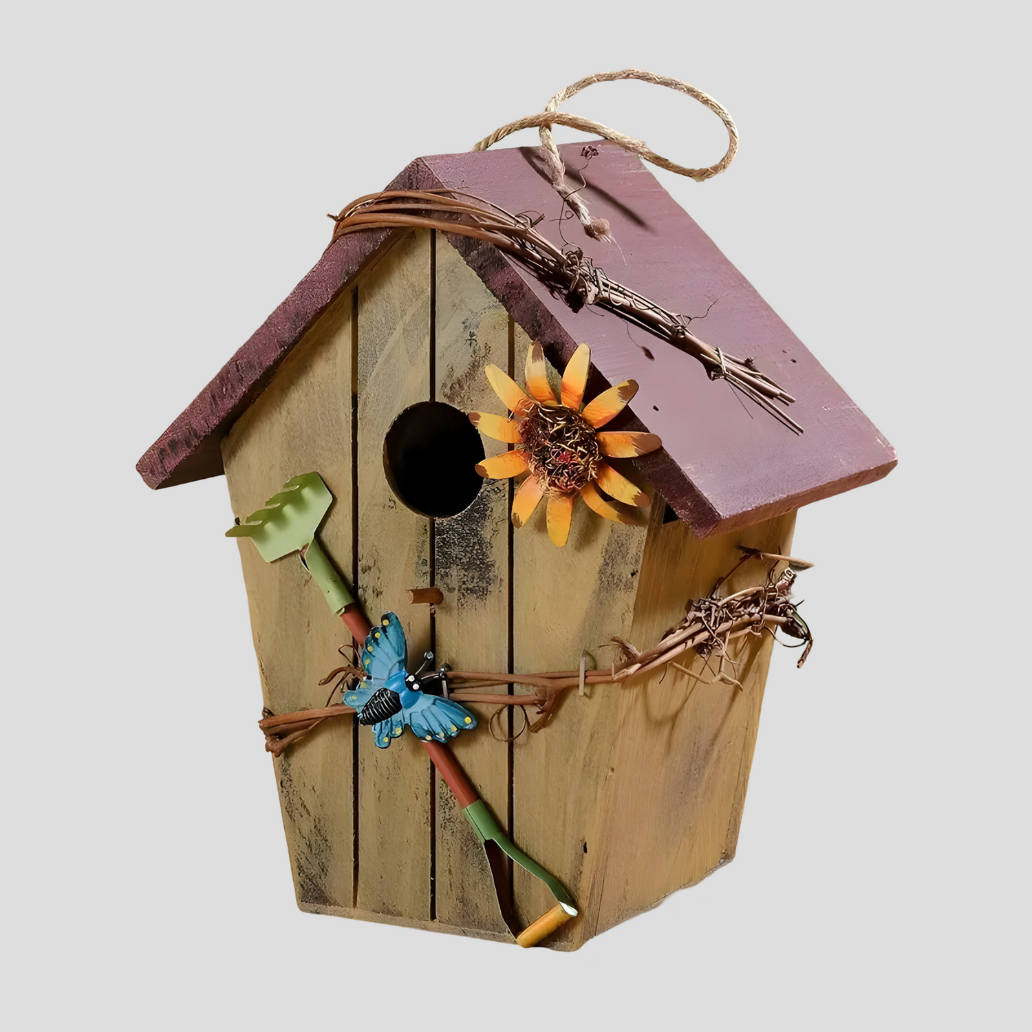 GardenPerch Nest - Dekorativt Trä Hängande Fågelhus