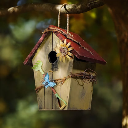 GardenPerch Nest - Dekorativt Trä Hängande Fågelhus