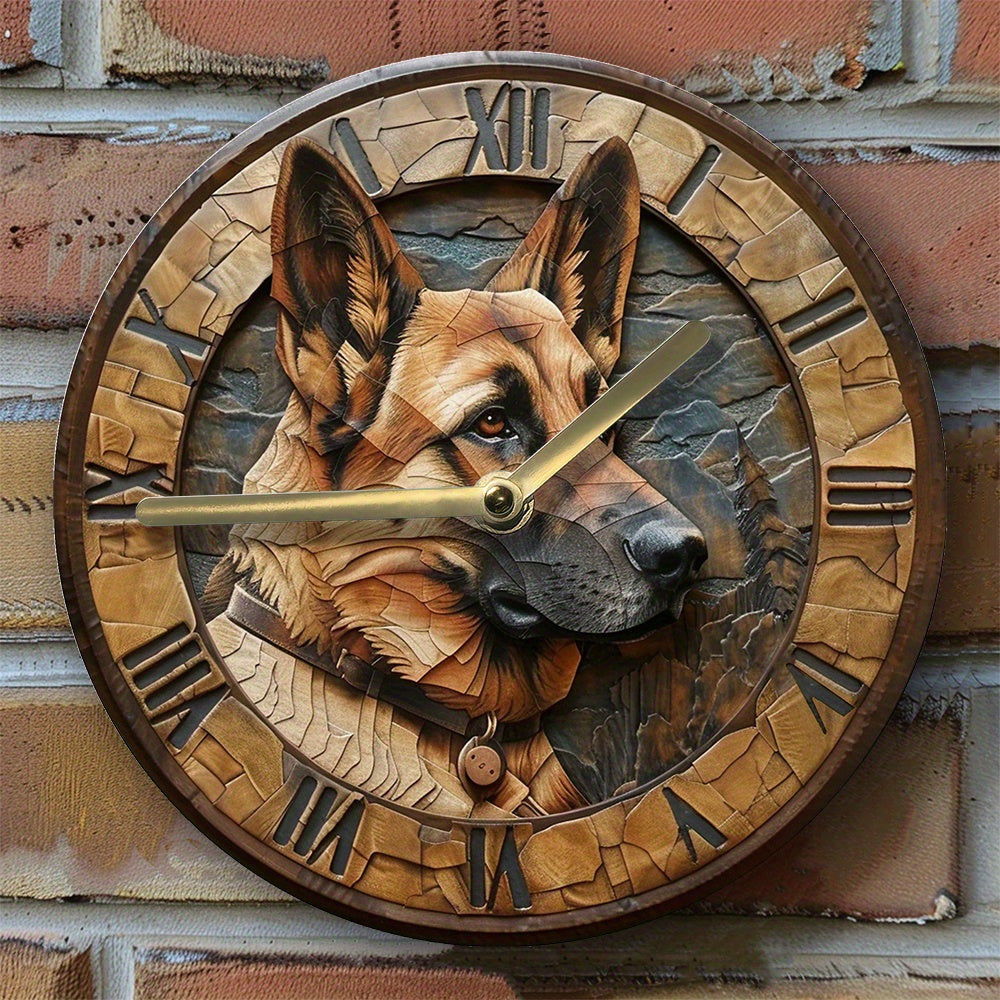 Stille Aluminium Väckarklocka - Tysk Shepherd Design