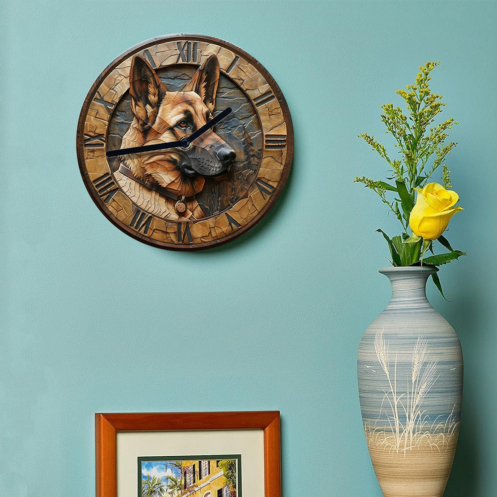 Stille Aluminium Väckarklocka - Tysk Shepherd Design