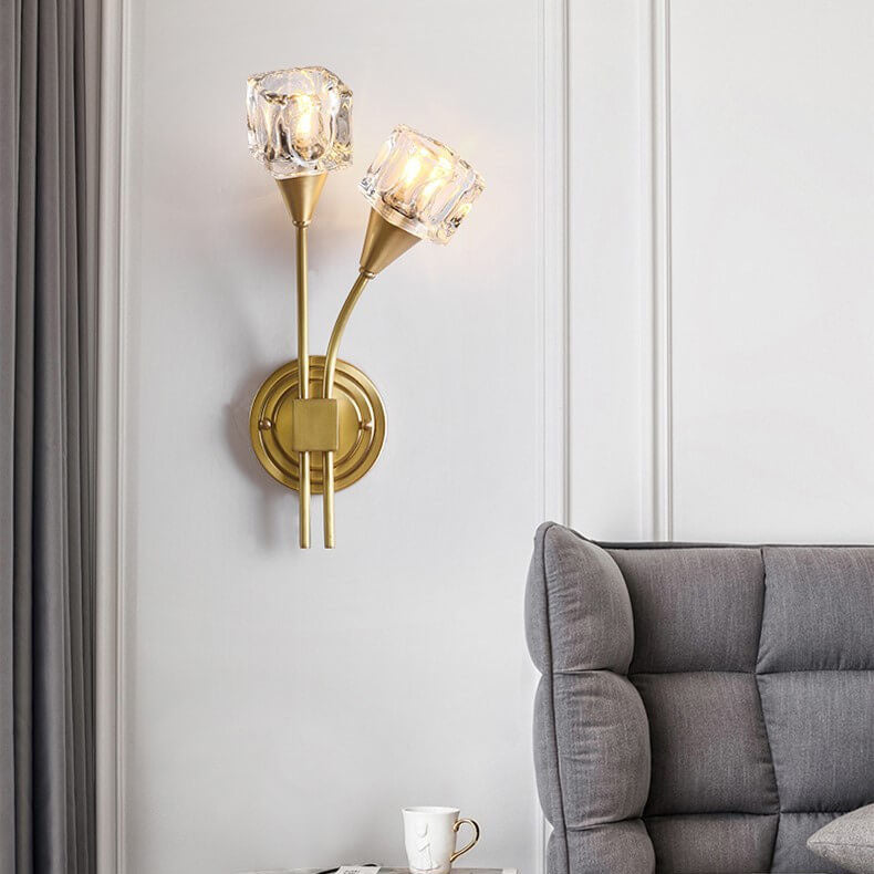 PetalGlow - Modern Blomformat Vägglampa med Två Ljus
