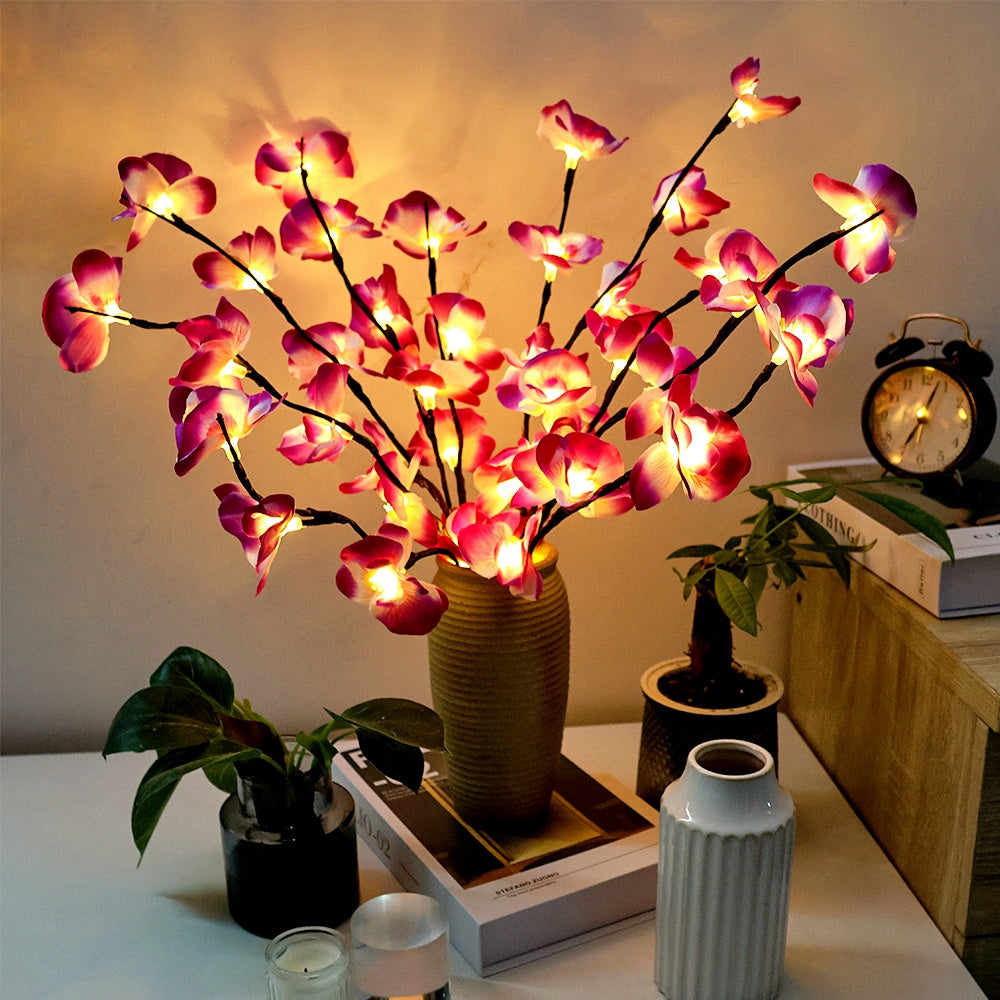 OrchidGlow - Phalaenopsisorkidé med 20 LED-lampor för inredning