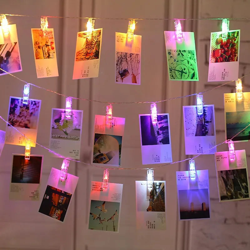 LED Fotoklipp Ljussträng med Batteridrift – Färgskiftande ljus för dekoration och fotopresentation