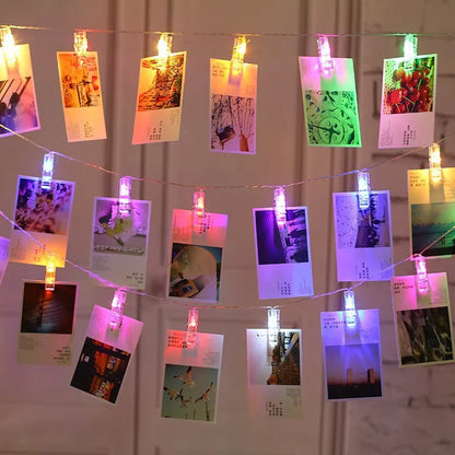 LED Fotoklipp Ljussträng med Batteridrift – Färgskiftande ljus för dekoration och fotopresentation