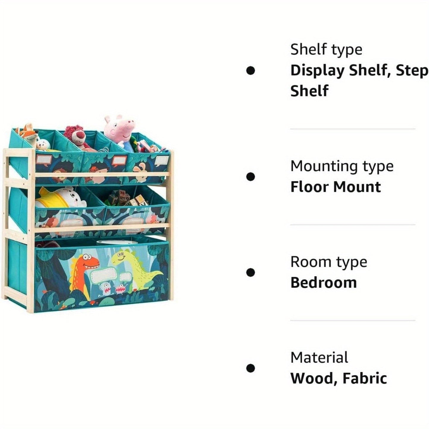 Leksaksorganisatör med 3 nivåer och förvaringslådor – Perfekt för barnrum och leksaksförvaring