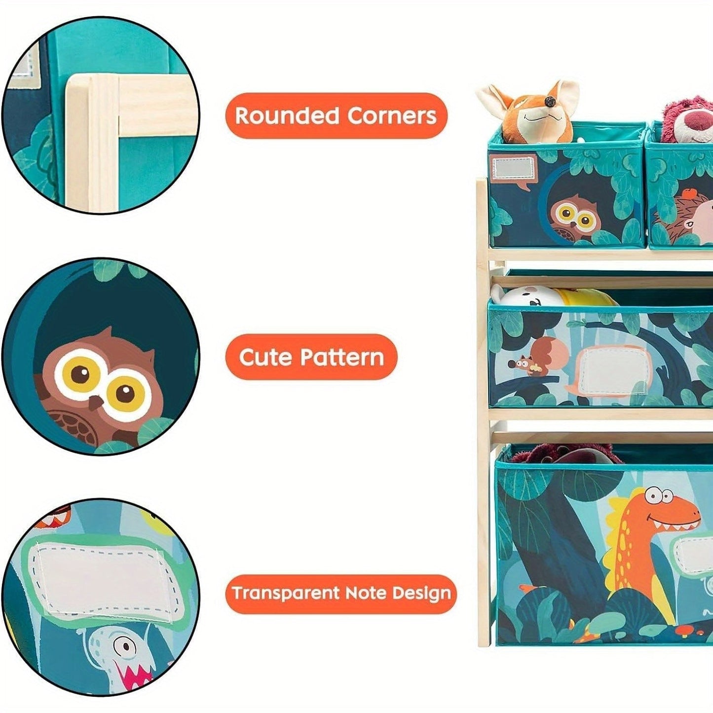 Leksaksorganisatör med 3 nivåer och förvaringslådor – Perfekt för barnrum och leksaksförvaring