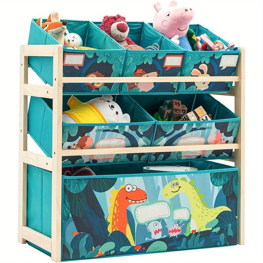 Leksaksorganisatör med 3 nivåer och förvaringslådor – Perfekt för barnrum och leksaksförvaring
